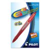 Pilot G6 Retractable Gel Pen, Fine 0.7mm, Red Ink, Red Barrel, PK12 31403